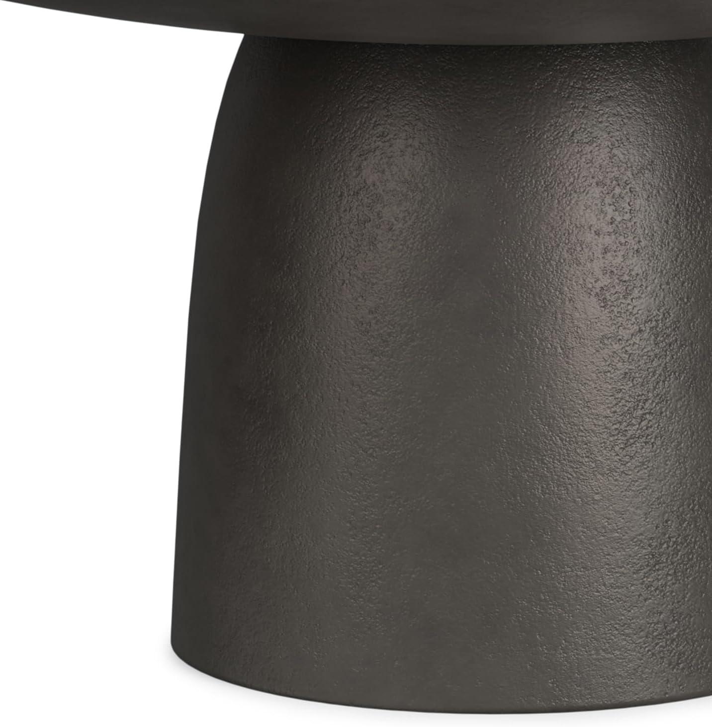 Simpli Home Alexa 30"W Cast Aluminum Mid-Century Modern Round Coffee Table with Pedestal Base, Fully Assembled