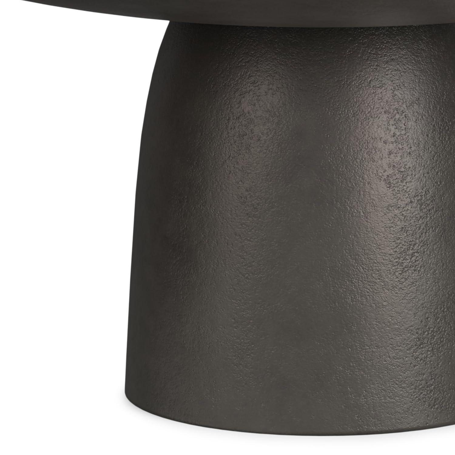 Simpli Home Alexa 30"W Cast Aluminum Mid-Century Modern Round Coffee Table with Pedestal Base, Fully Assembled