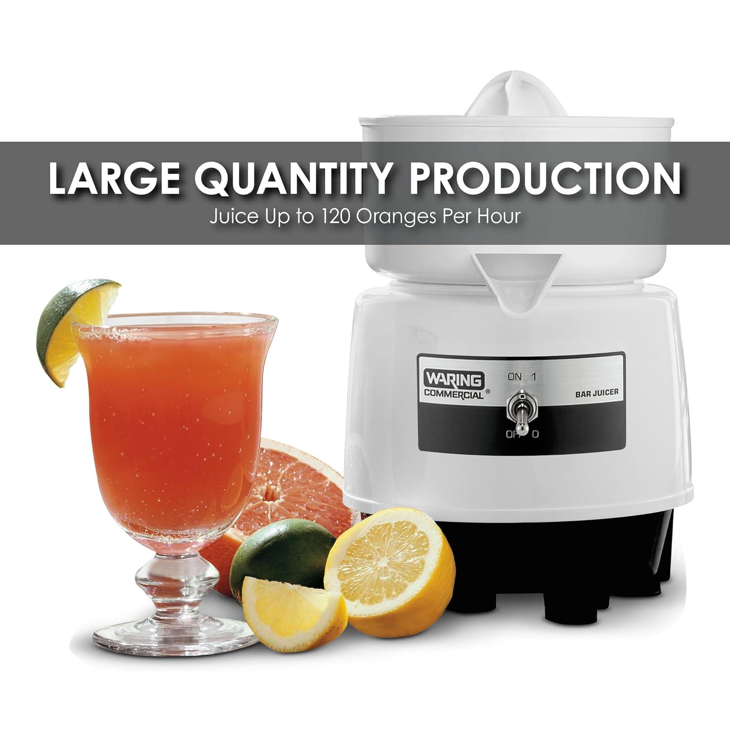 White Compact Electric Citrus Press with 1.1 qt Capacity