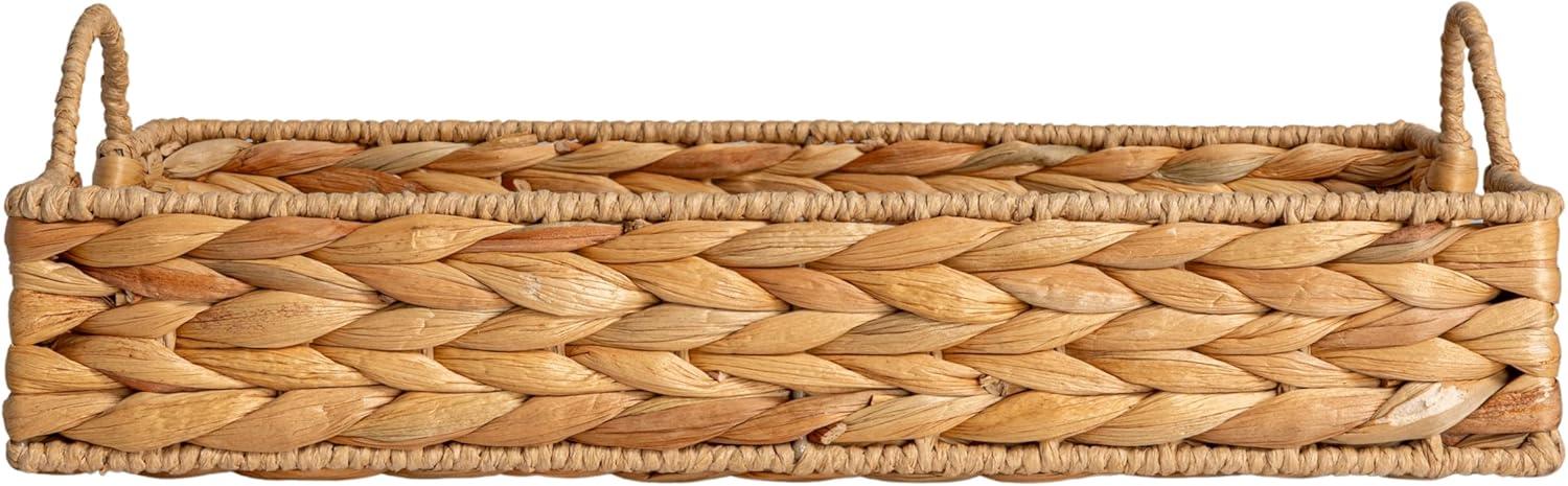 Water Hyacinth Woven Tray With Cutout Handles