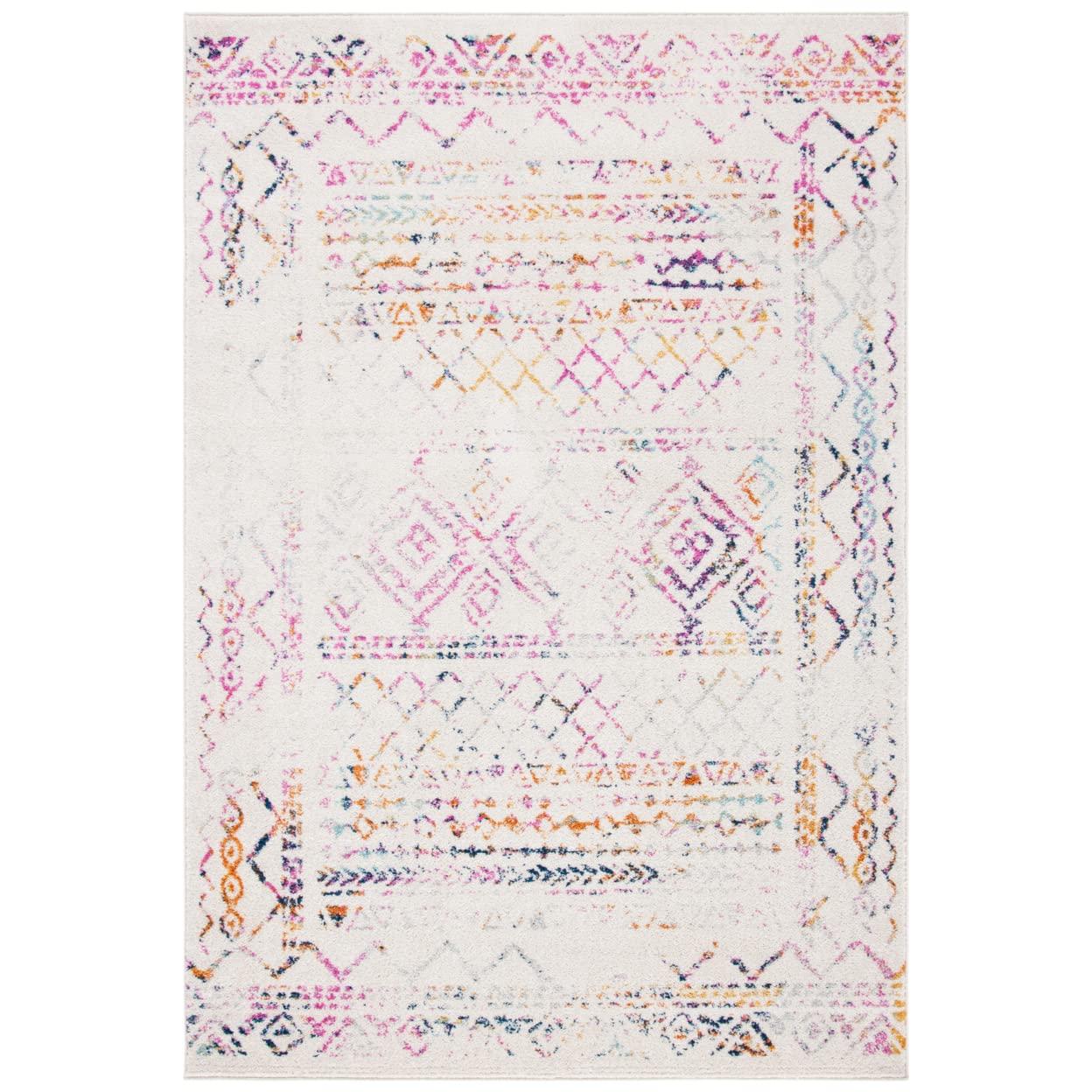 Tulum TUL268 Power Loomed Accent Rug - Ivory/Fuchsia - 2'x5' - Safavieh.