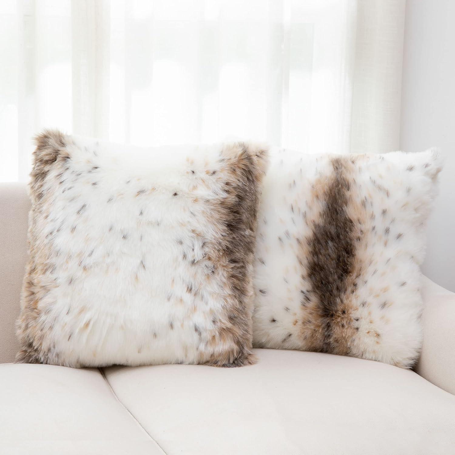 Animal Print Faux Fur Throw Pillow