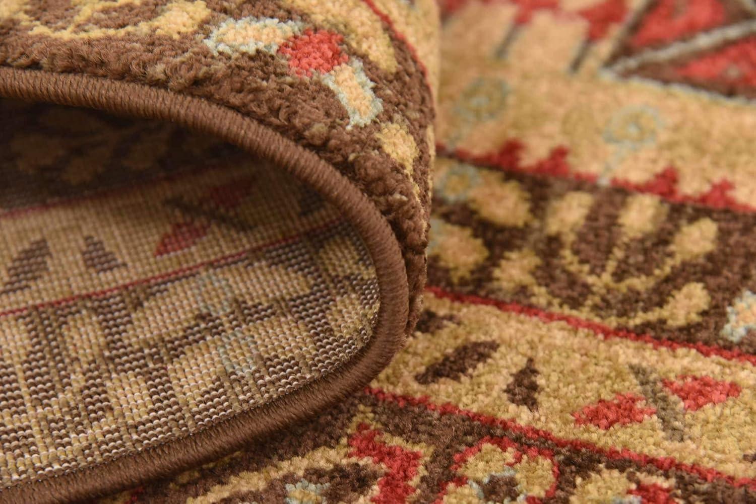 Unique Loom Palace Collection Area Rug (10'Square, Brown/ Light Blue)