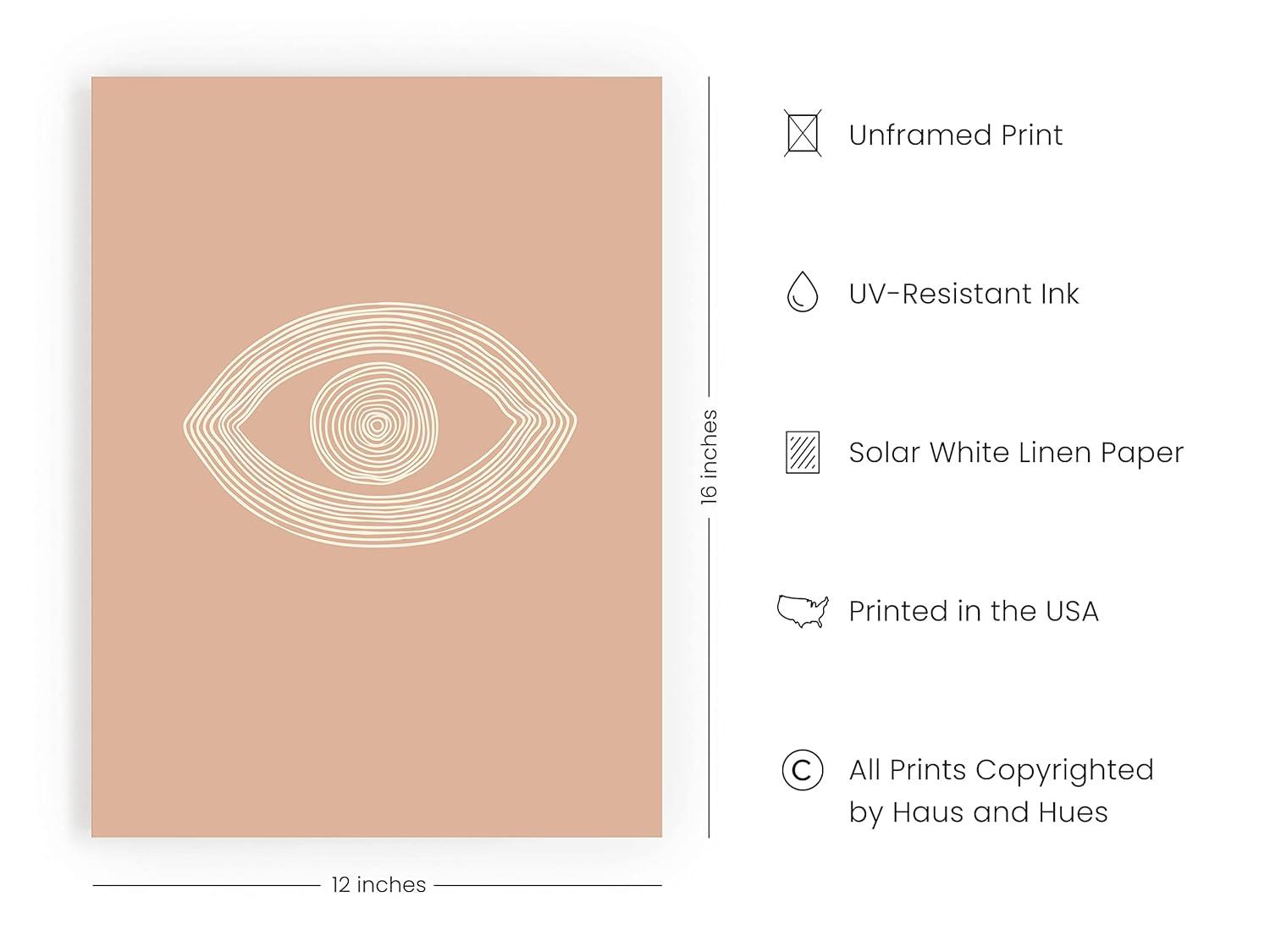 HAUS AND HUES Boho Posters Neutral Wall Art Prints - Boho Posters and Prints | Abstract Art Wall Prints Boho Art Wall Decor Boho Art Prints Boho Wall Decor Boho Prints | 12" x 16" UNFRAMED