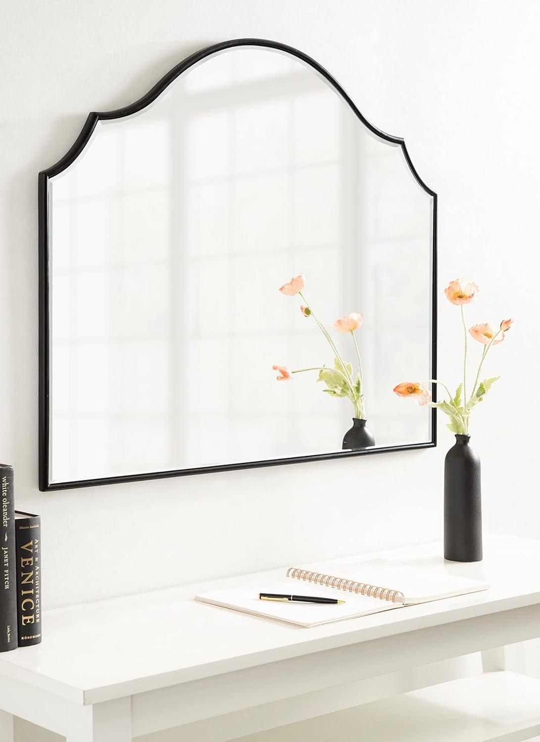 Kate and Laurel Leanna Framed Arch Wall Mirror, 32x28, Black