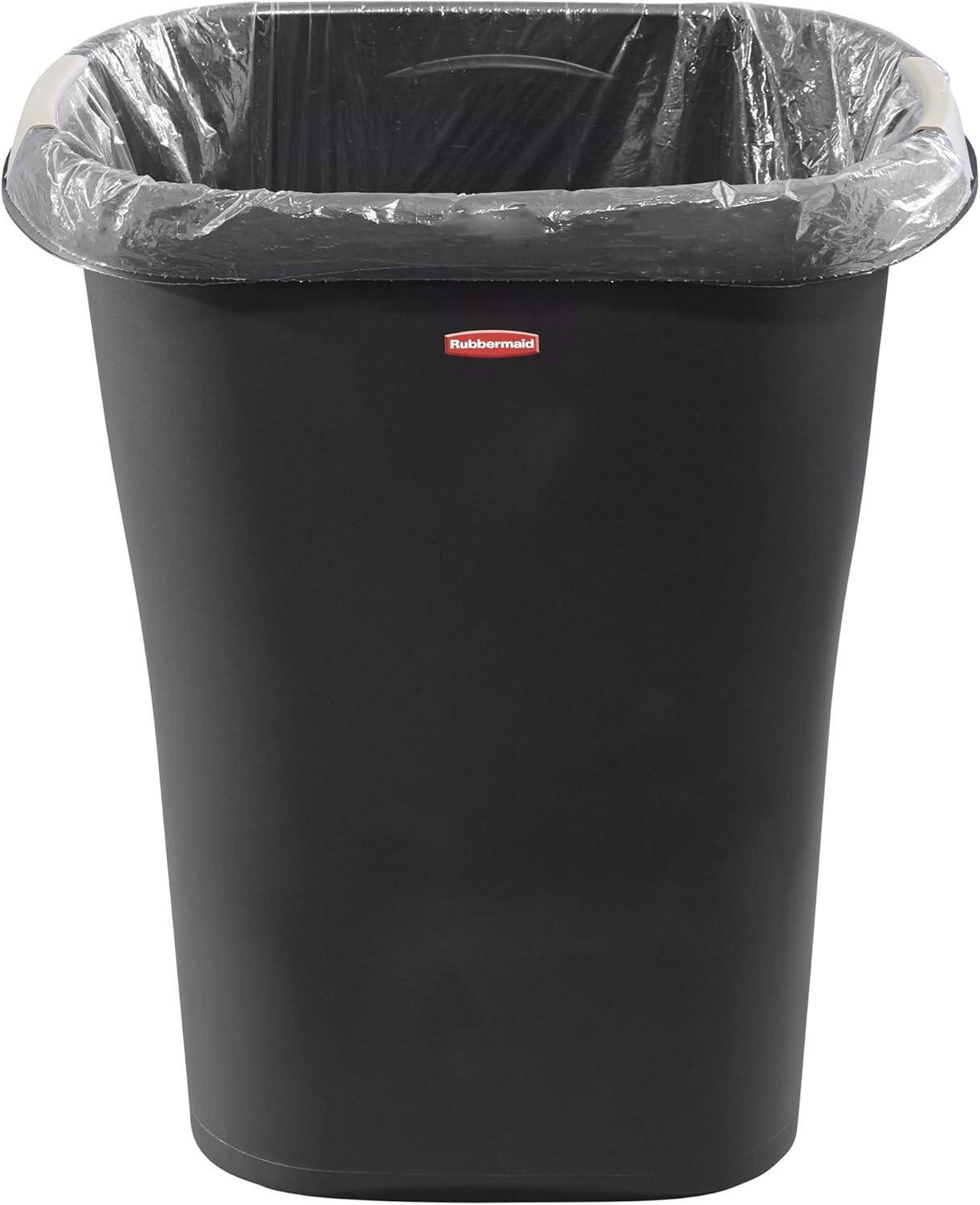 Rubbermaid 8 Gallon Plastic Home/Office Wastebasket Trash Can with Liner Lock