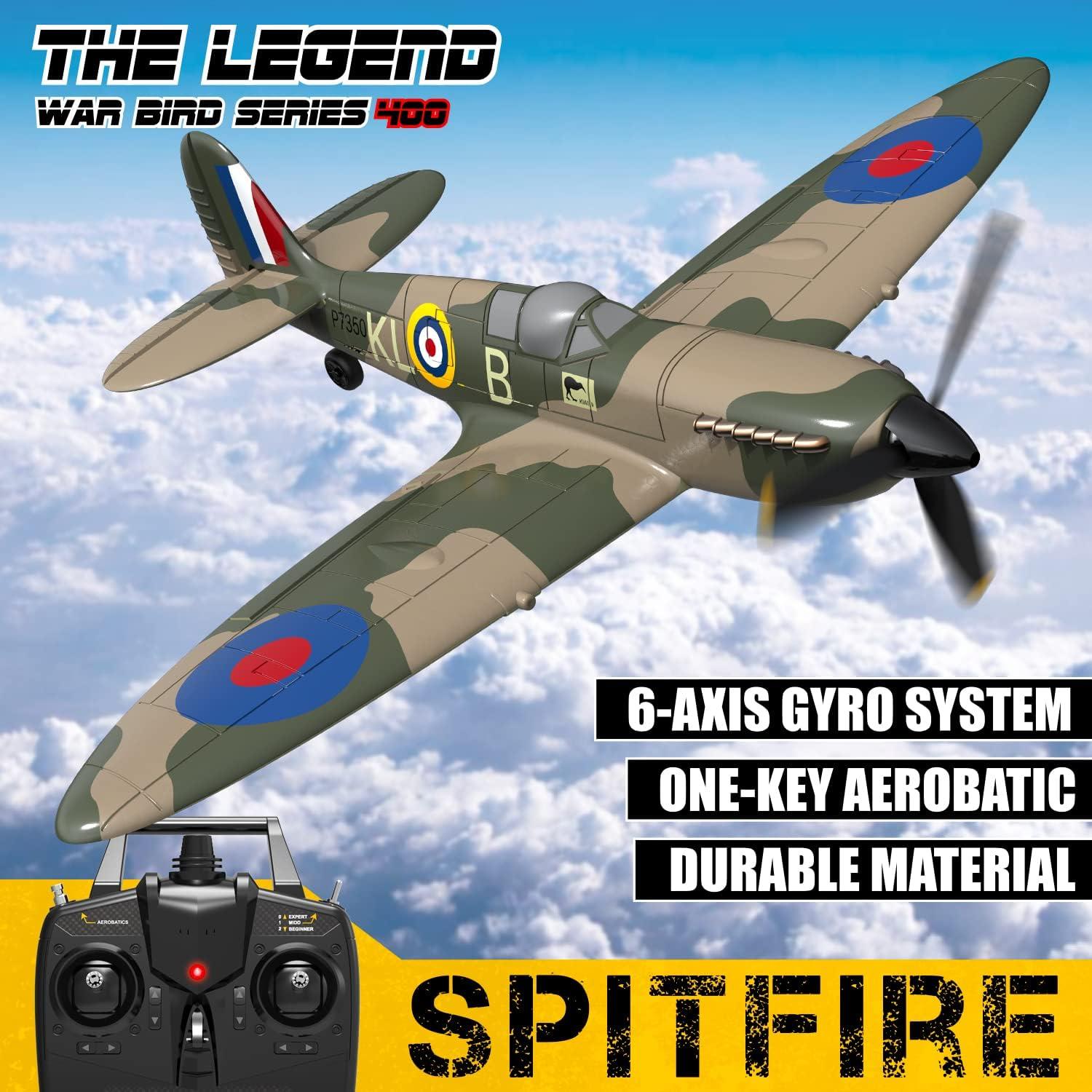 Open Box 4-CH Spitfire One Key Remote Control Airplane with Xpilot Stabilizer