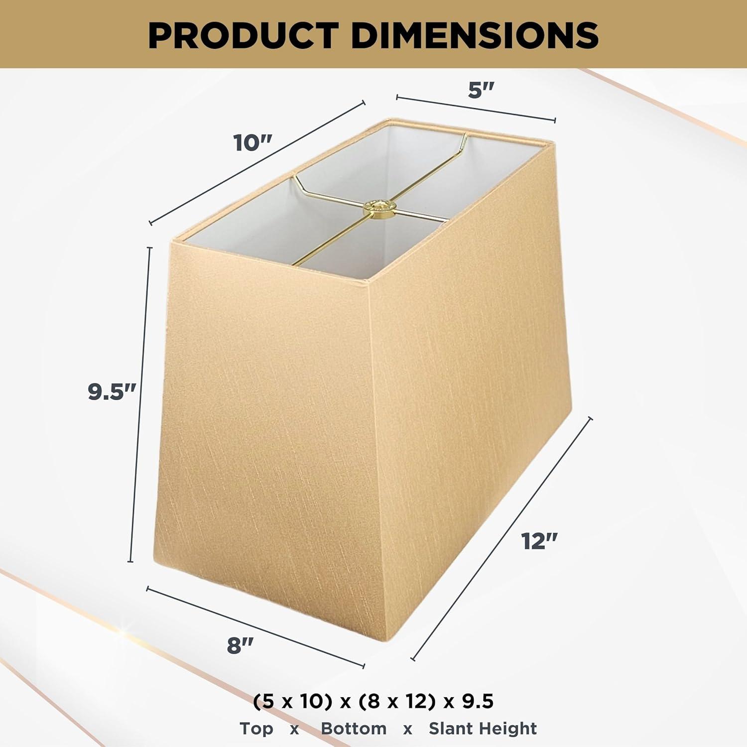 Royal Designs, Inc. Rectangle Hardback Lamp Shade, HB-613-12LNEG, Linen Eggshell, (5 x 10) x (8 x 12) x 9.5
