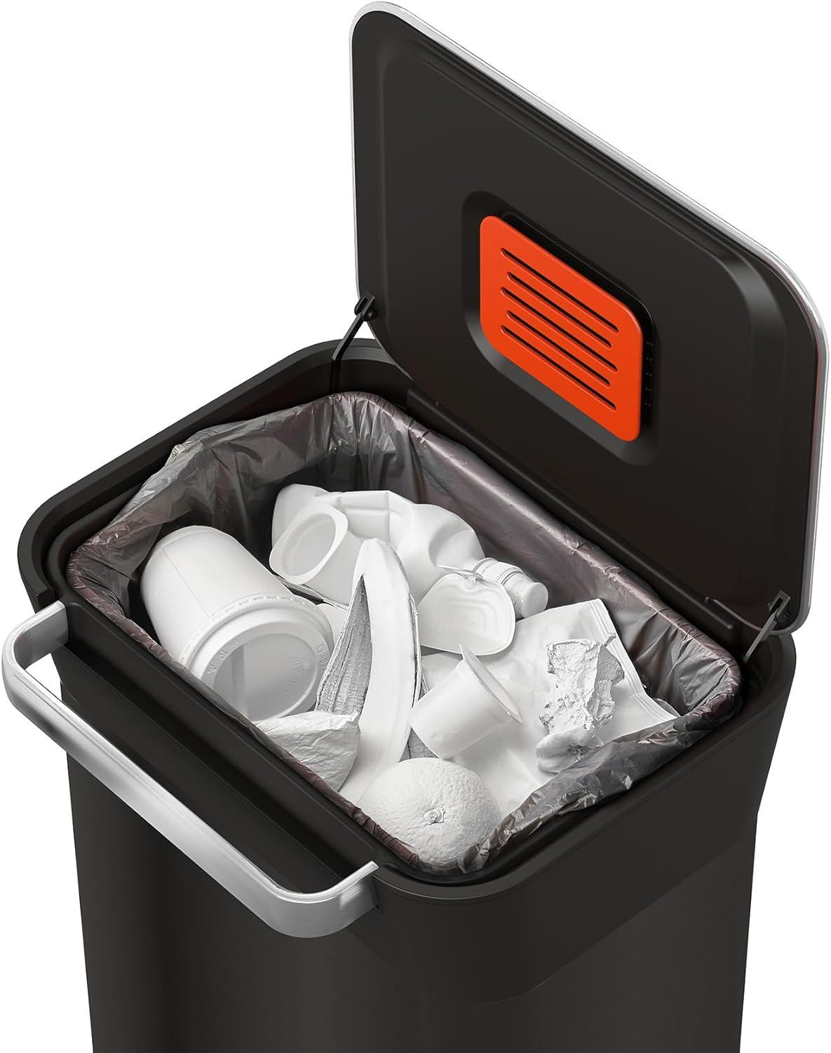 Joseph Joseph Titan 30L Indoor Step Trash Can - Carbon Black
