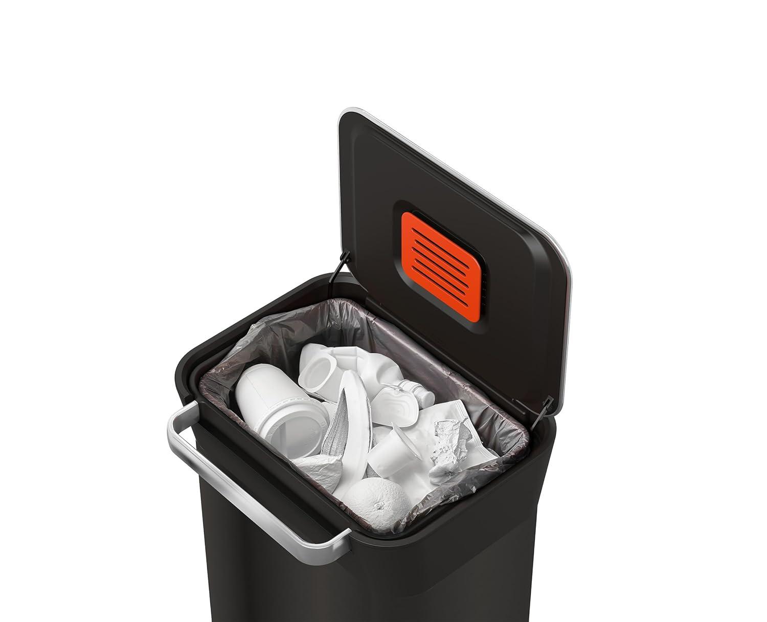 Joseph Joseph Titan 30L Indoor Step Trash Can - Carbon Black