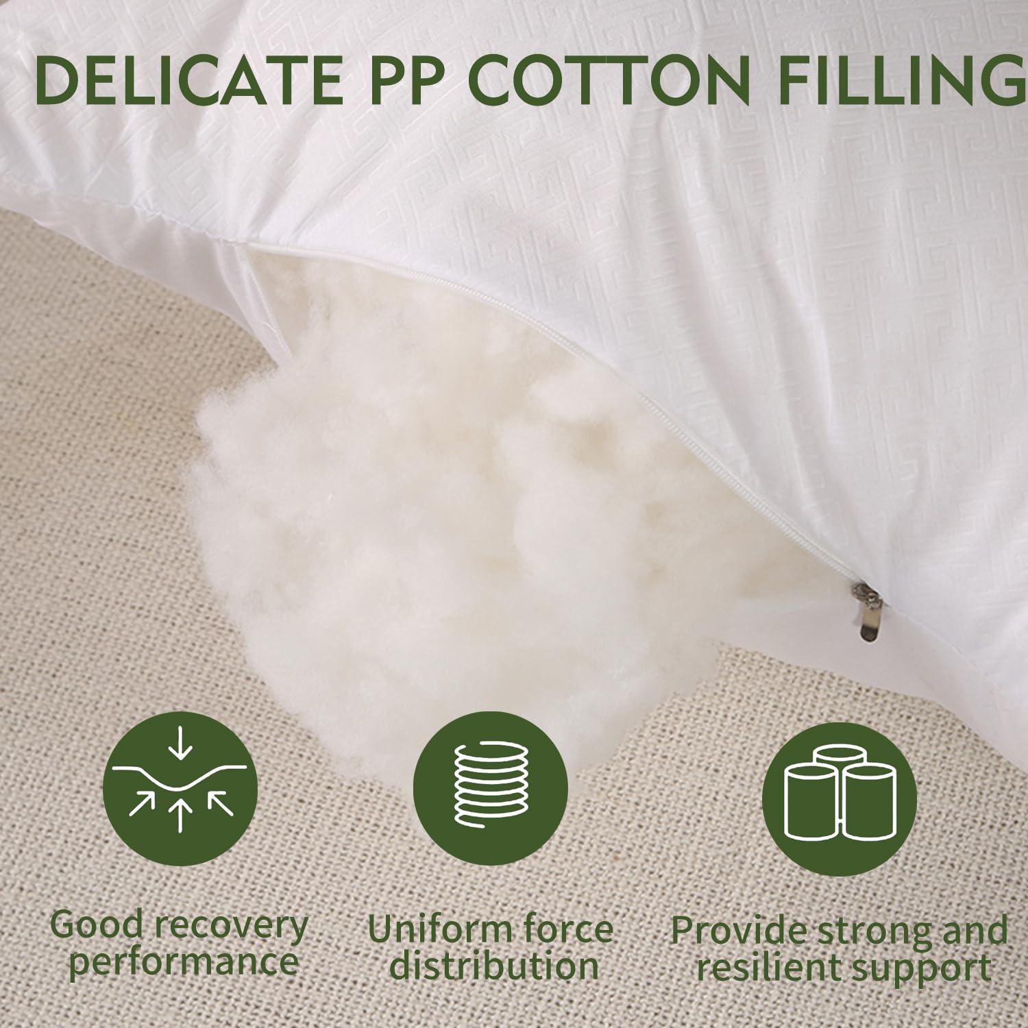 Linjieee Large Throw Pillows for Couch 24x24 2-Piece Non-woven Pillow Core Substitute Polyester Square Pillow Core