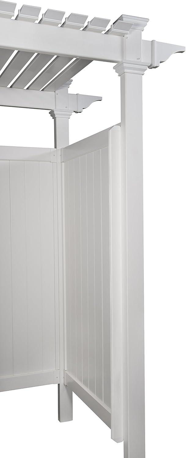 7.395 ft. x 3 ft. Vinyl Hampton Premium Outdoor Shower Enclosure Kit-(Unassembled 3-Box Unit)