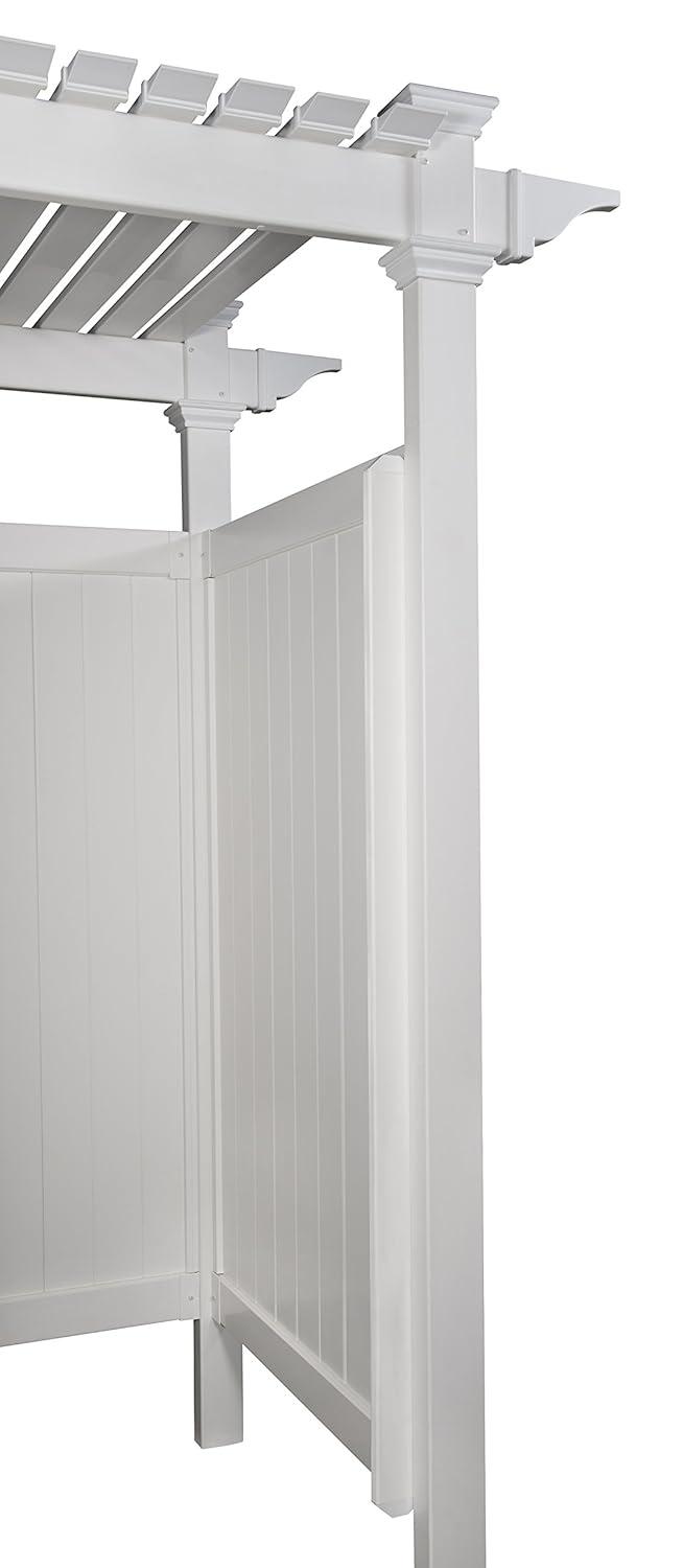 7.395 ft. x 3 ft. Vinyl Hampton Premium Outdoor Shower Enclosure Kit-(Unassembled 3-Box Unit)