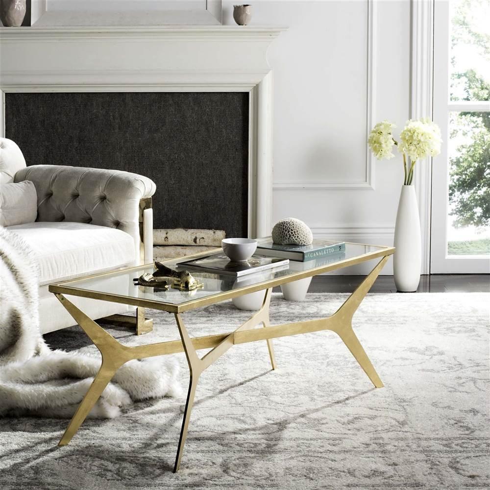 Edythe Coffee Table - Gold/Clear - Safavieh