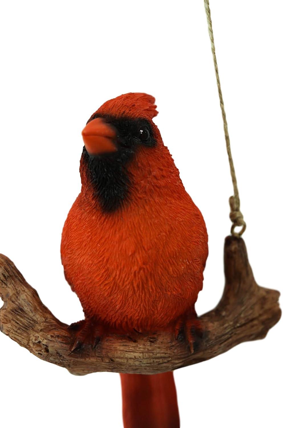 Hi-Line Gift Ltd. Hanging Cardinal ON A Branch, red