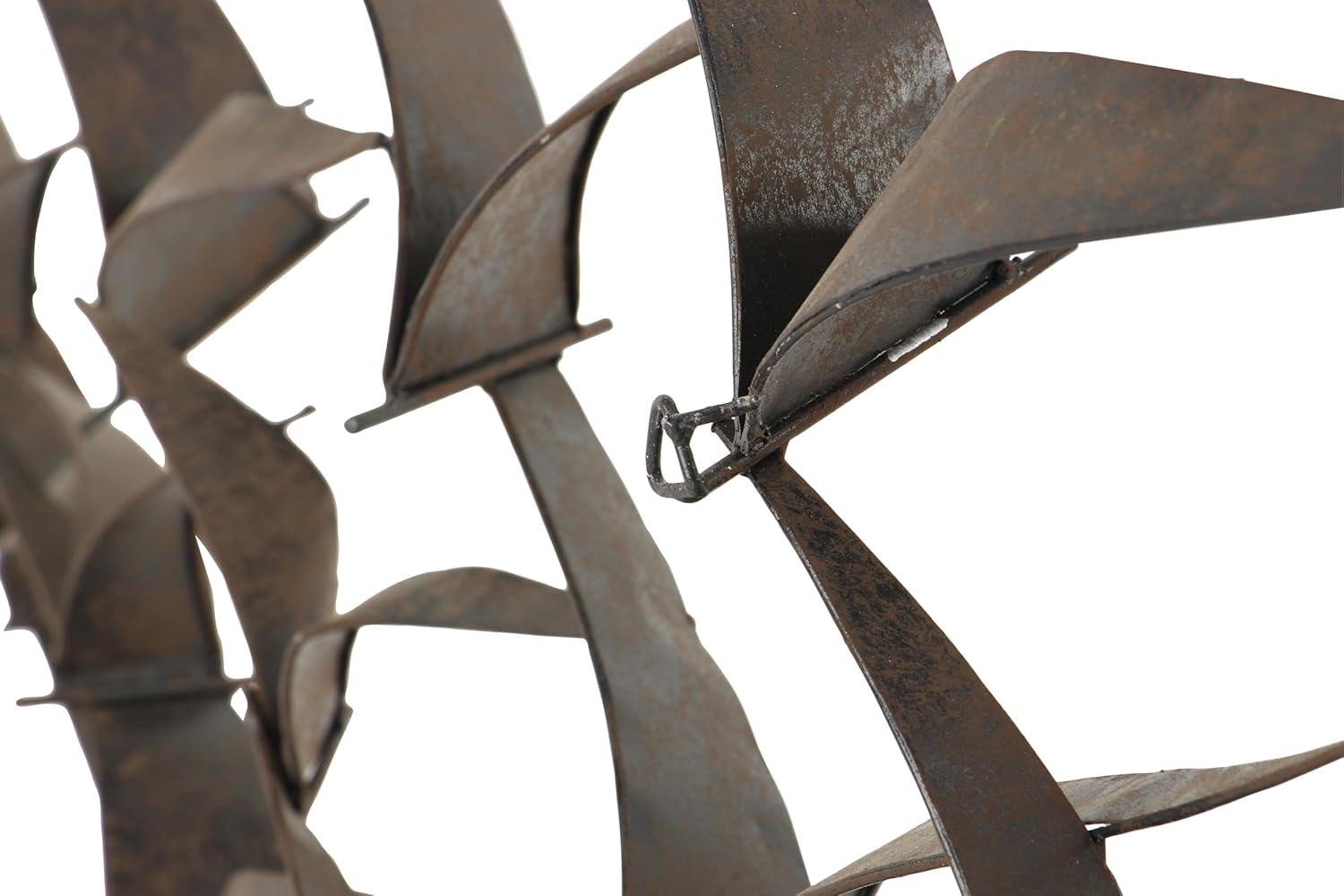 DecMode Black Metal Sleek Flying Flock Of Bird Wall Decor