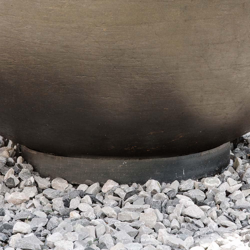 Ash & Ember 42" Hemisphere Fire Pit, Wood Burning Backyard Fireplace, Round Flat Flanged Base, Cast Iron Patina Fire Bowl, Portable Outdoor Firepit Ideal for Backyard Parties and Camping