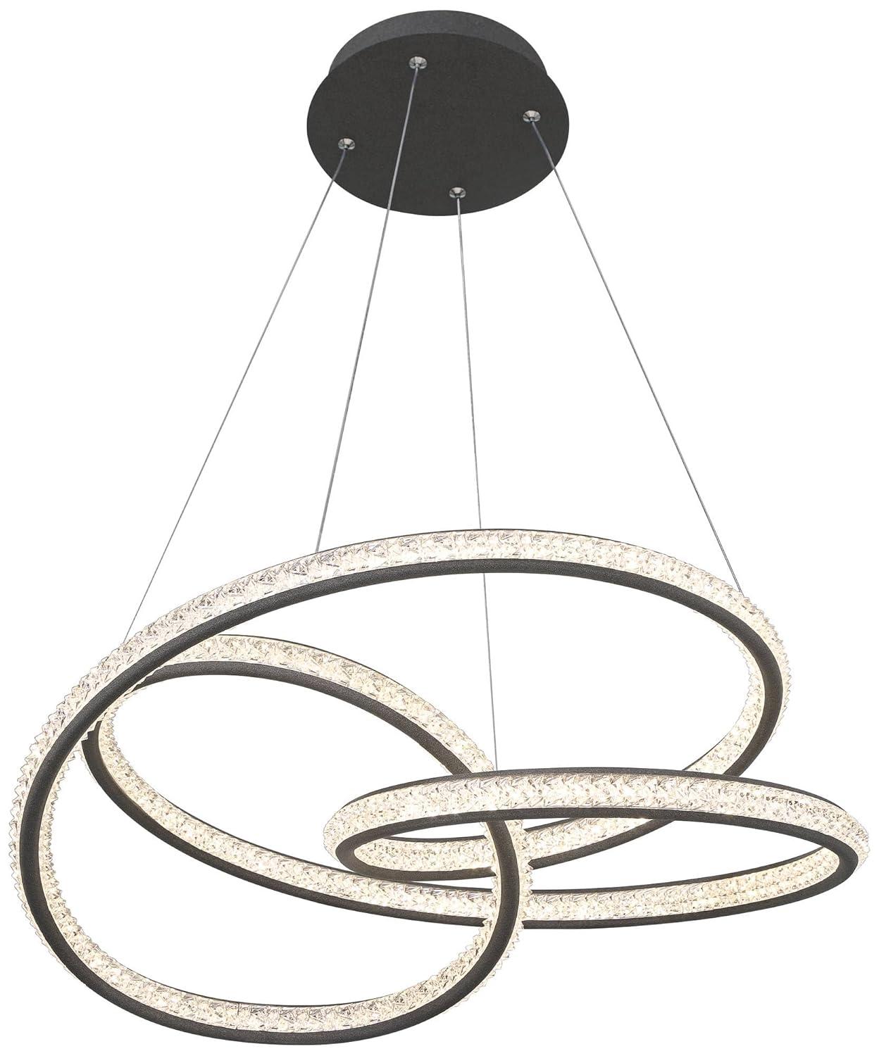 Possini Euro Design London Sand Gray Ceiling Pendant Light 21" Wide Ultra Modern Sprial Dimmable LED Strip Steel Dining Room House Foyer Kitchen