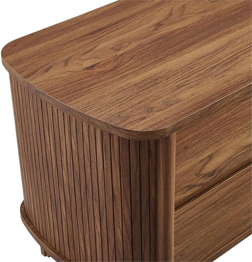 Cadence Walnut 2-Drawer Fluted Nightstand