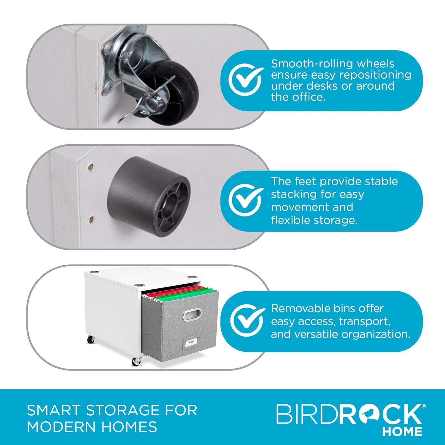 BirdRock Home 14.25'' Wide Mobile File Cabinet