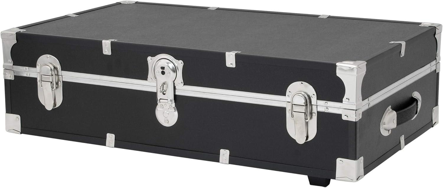 31 in. Under the Bed Trunk with Wheels & Lock, Black