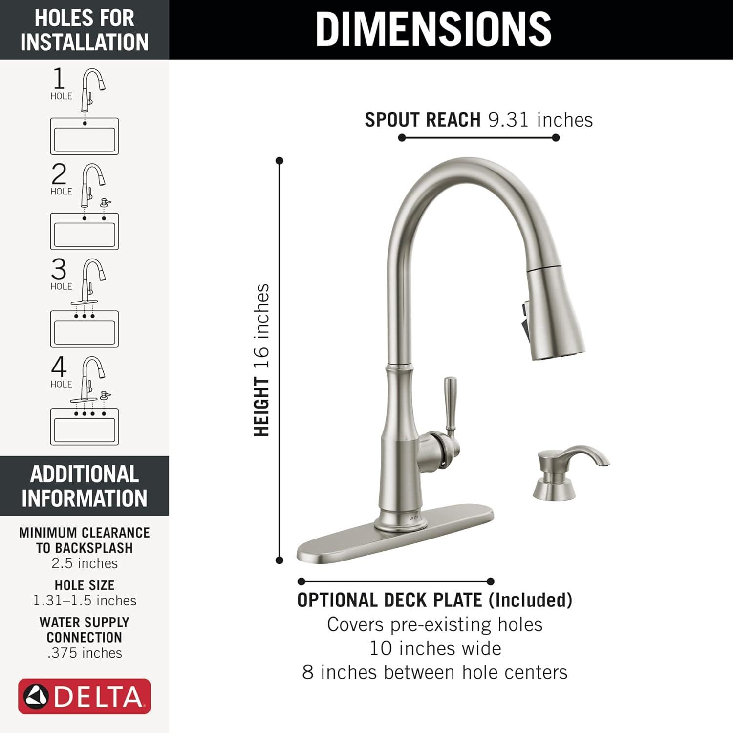 Capertee Pull Down Sprayer Kitchen Sink Faucet with Matching Soap Dispenser