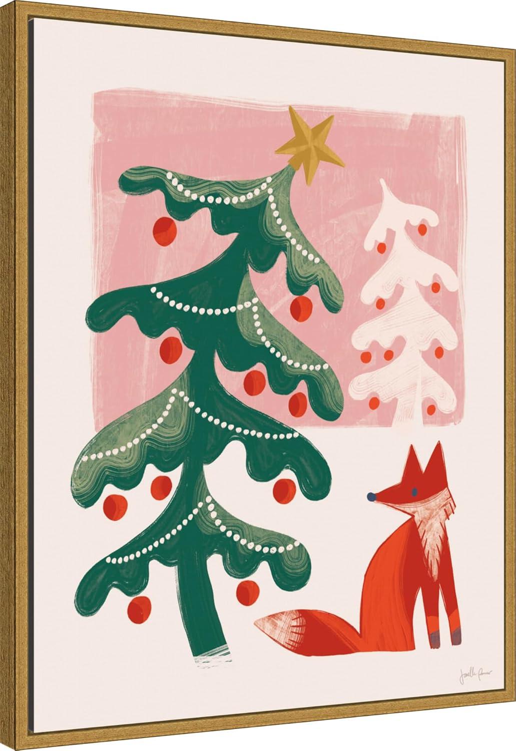 Amanti Art 23"x28" Retro Holiday III by Janelle Penner Framed Canvas Wall Art Print