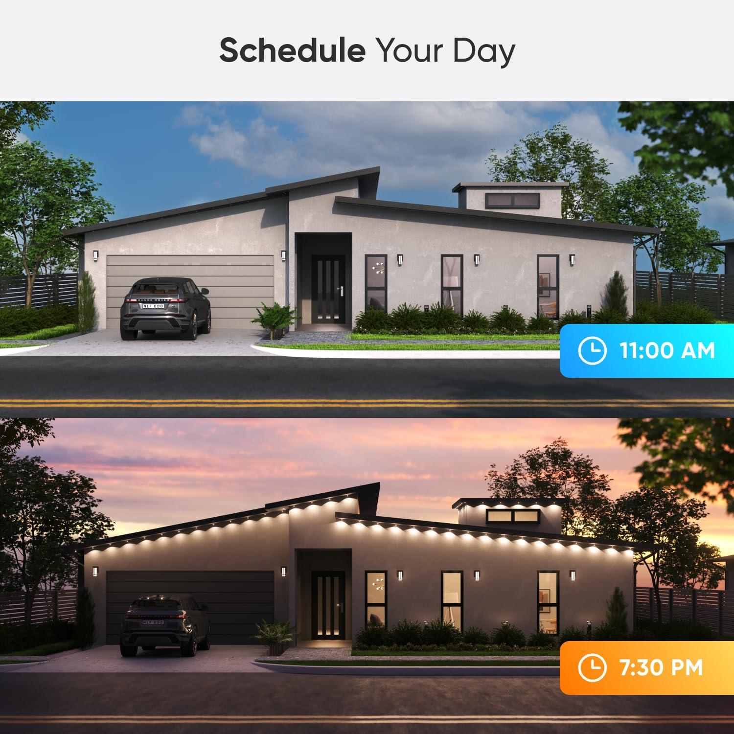 Nanoleaf Essentials Matter Smart Multicolor Permanent Outdoor Lights (49ft) – Plug-in Rgbicw LED Pucks