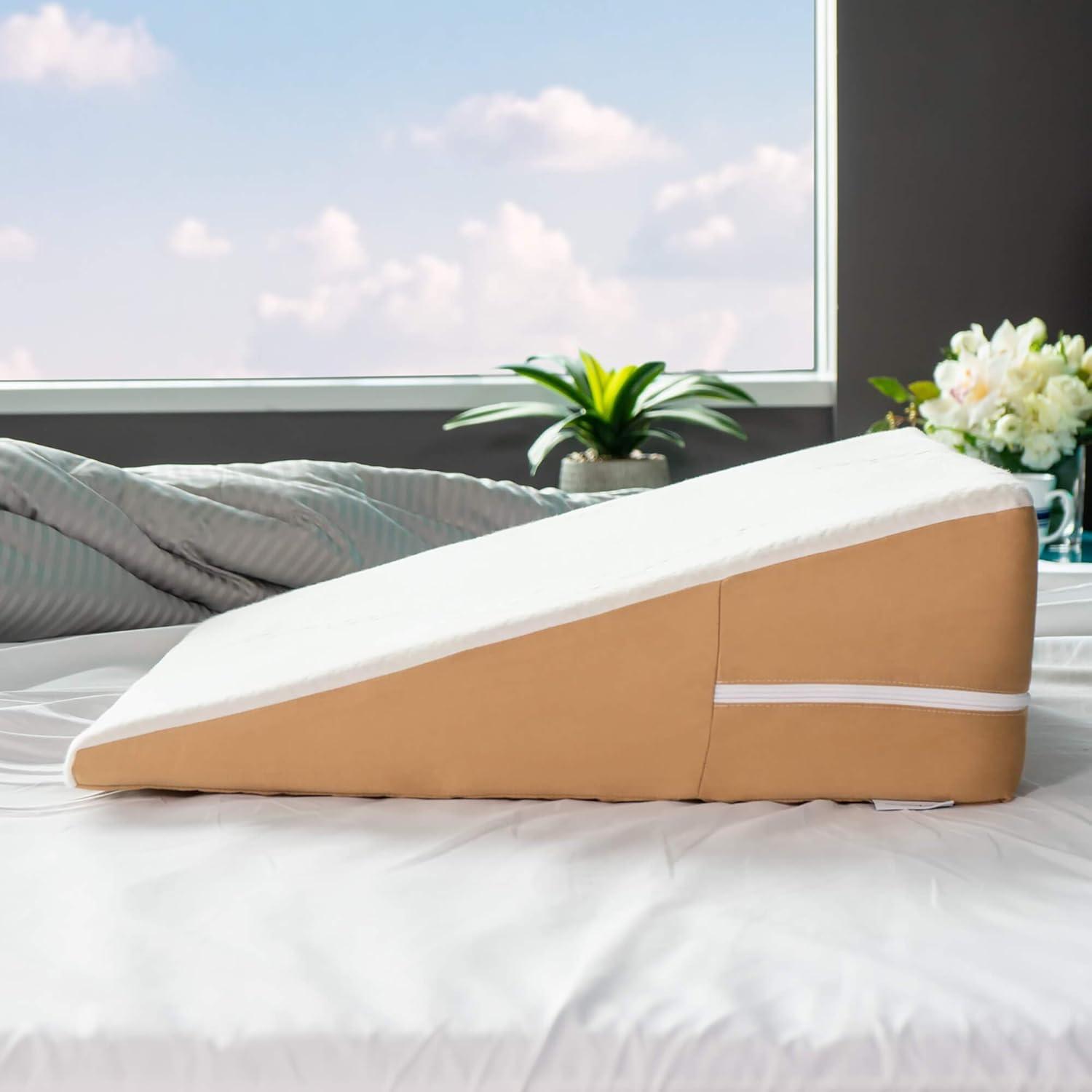 Gel-Infused Memory Foam Wedge Pillow with Tencel Cover