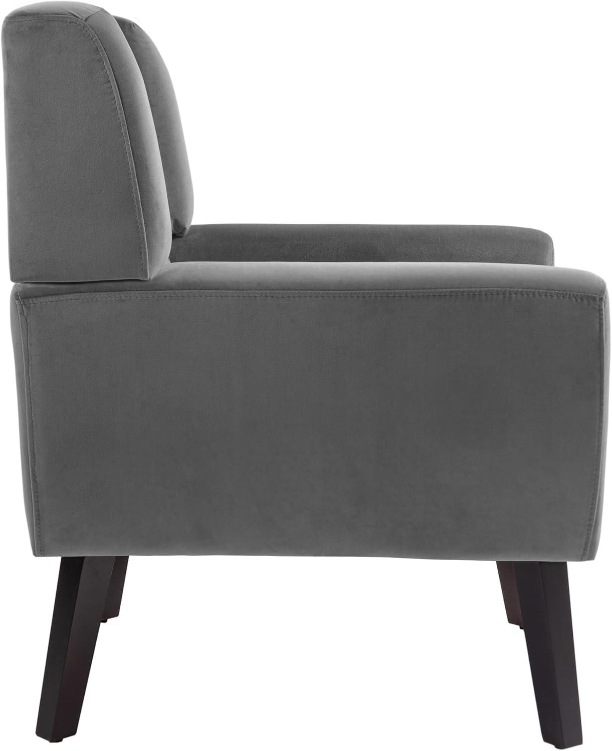 UIXE 2PCS Velvet Accent Chair, Modern Upholstered Arm Chair for Living Room Bedroom Office Room (Gray)