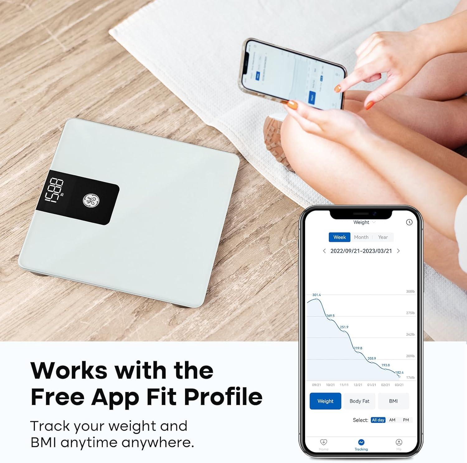 White Digital Smart Floor Scale with Body Analysis