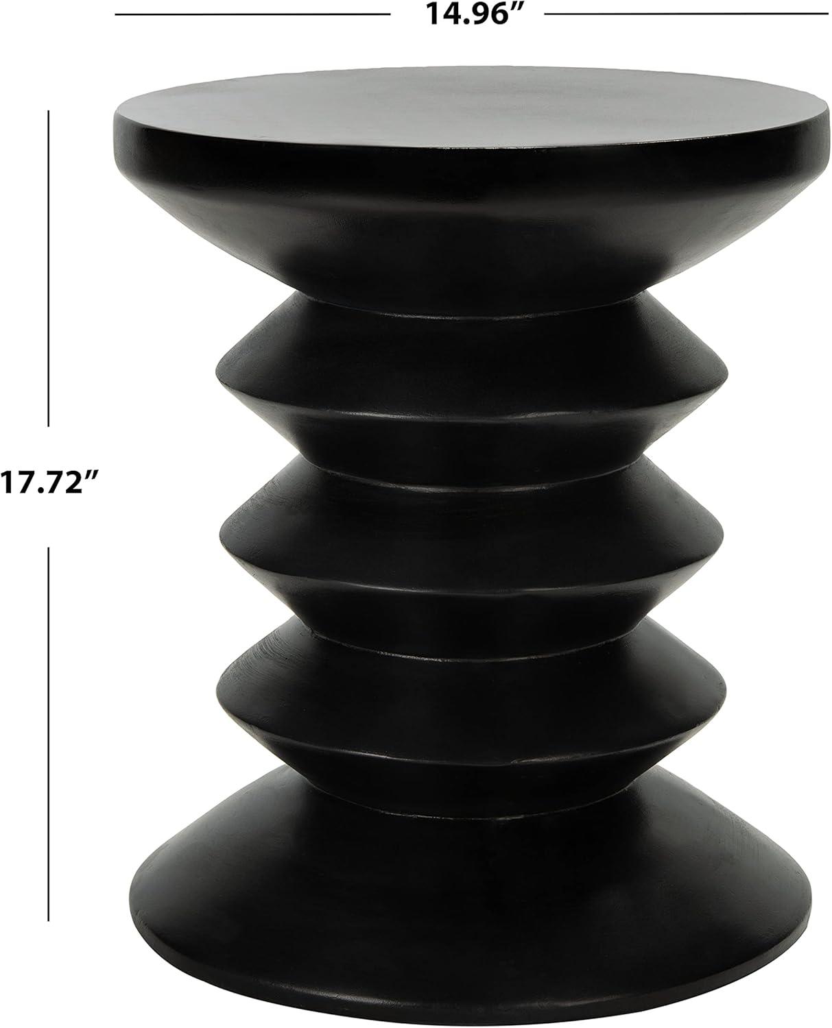 Benaya Concrete Accent Stool - Indoor/Outdoor - VNN1032 - Black - Safavieh