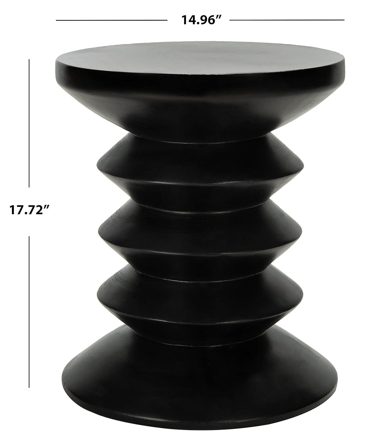 Benaya Concrete Accent Stool - Indoor/Outdoor - VNN1032 - Black - Safavieh