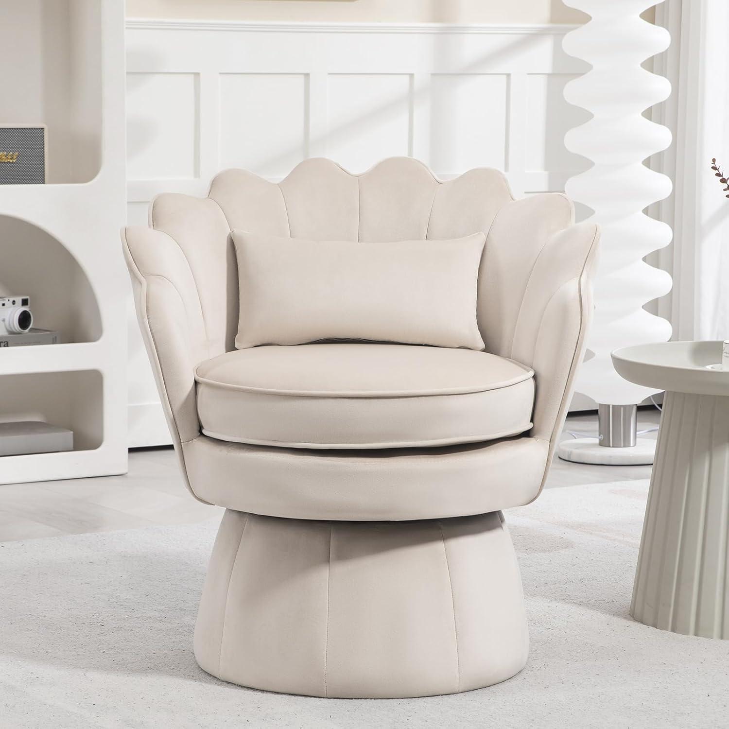 House of Hampton® Upholstered Velvet Swivel Barrel Accent Chair (Set of 2)