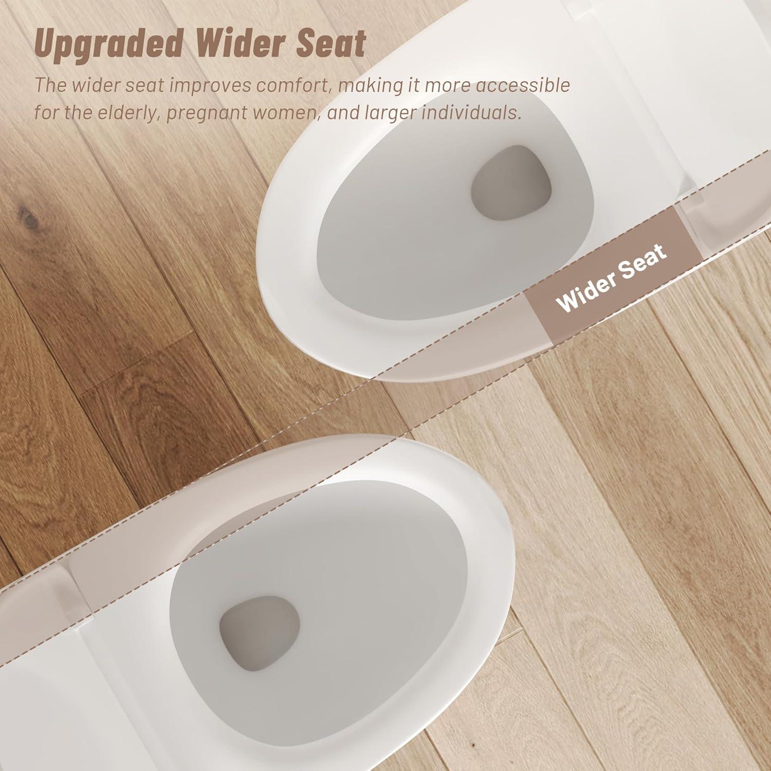 Ally Standard Bathroom Toielt, Modern Toilet with Comfort Chair Height Floor Mounted(Seat Included)