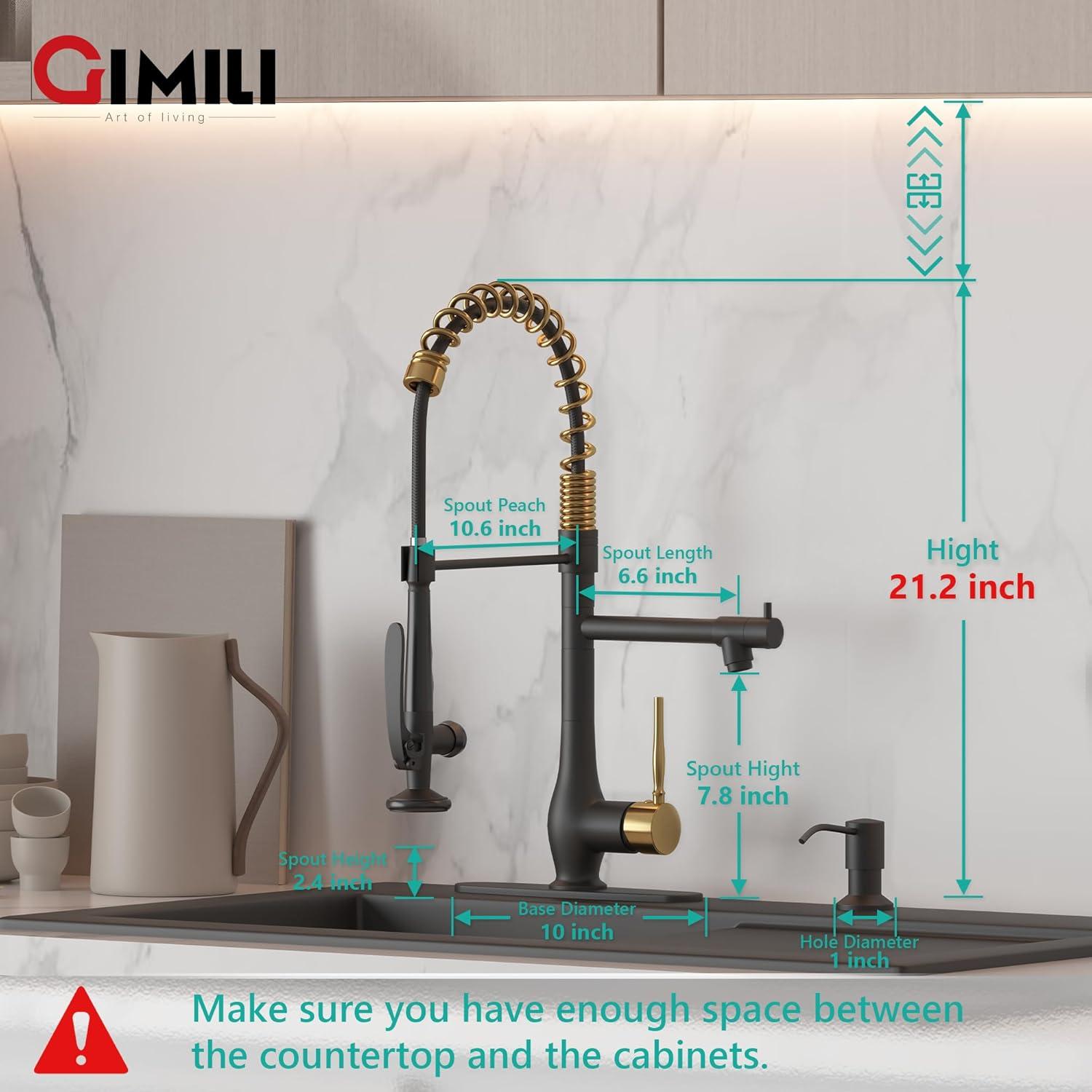 Kitchen Faucet with Pull Down Sprayer,Single Handle Lever Spring Kitchen Sink Faucet