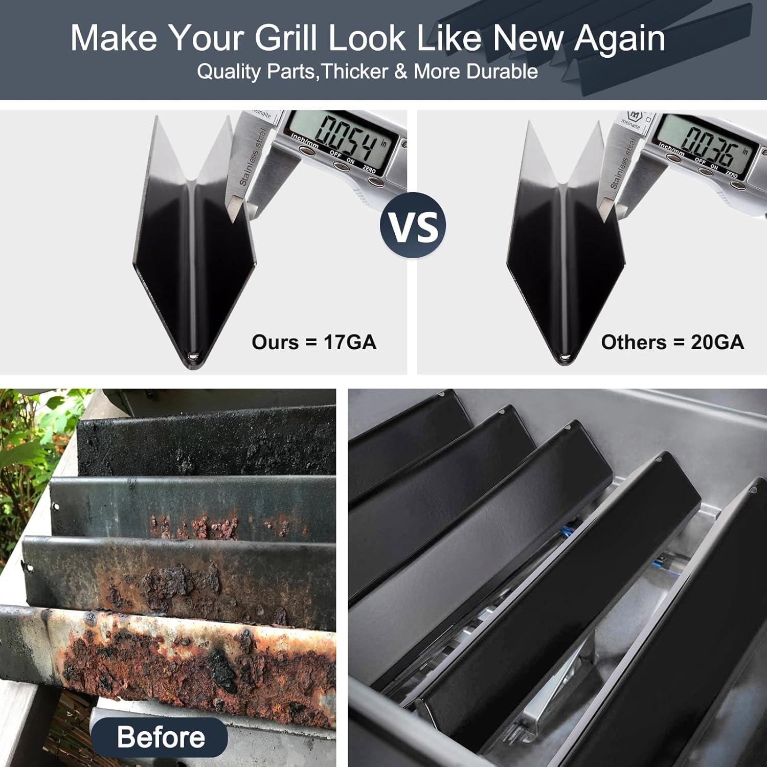 Weber Weber Replacement Flavorizer Bars, 17.5", For Genesis 300 Series (front-mounted Control Panel), Porcelain-enameled Steel (Set of 5)