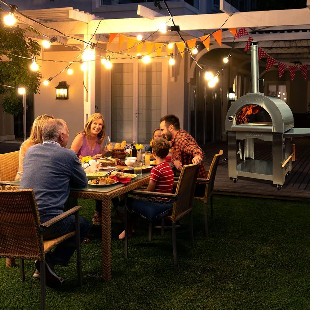 PREMIO Stainless Steel Wood-Fired Outdoor Pizza Oven with Accessories