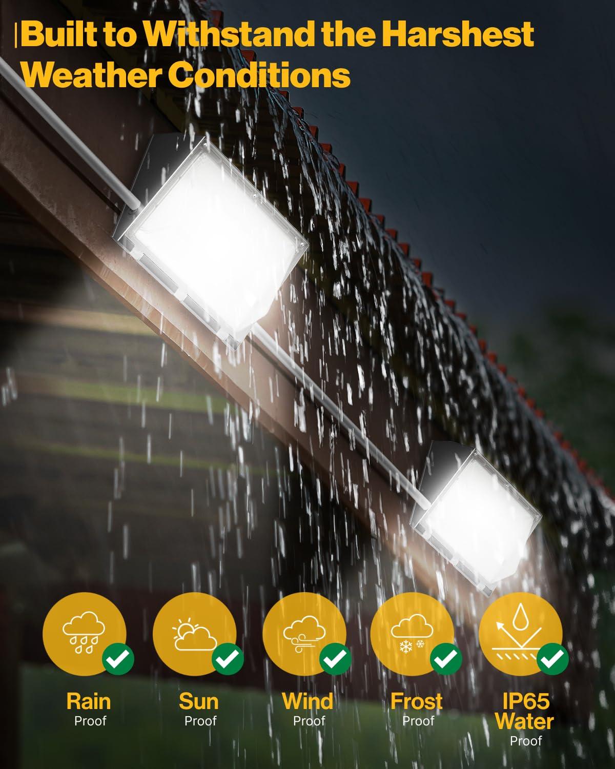 120W LED Wall Pack Light Fixture with Dusk to Dawn, 5000K Daylight Commercial Outdoor Lighting, 0-10V Dimmable 16800LM 600-800W HPS/HID Equiv., UL/DLC Waterproof LED Flood Security Light for Warehouse