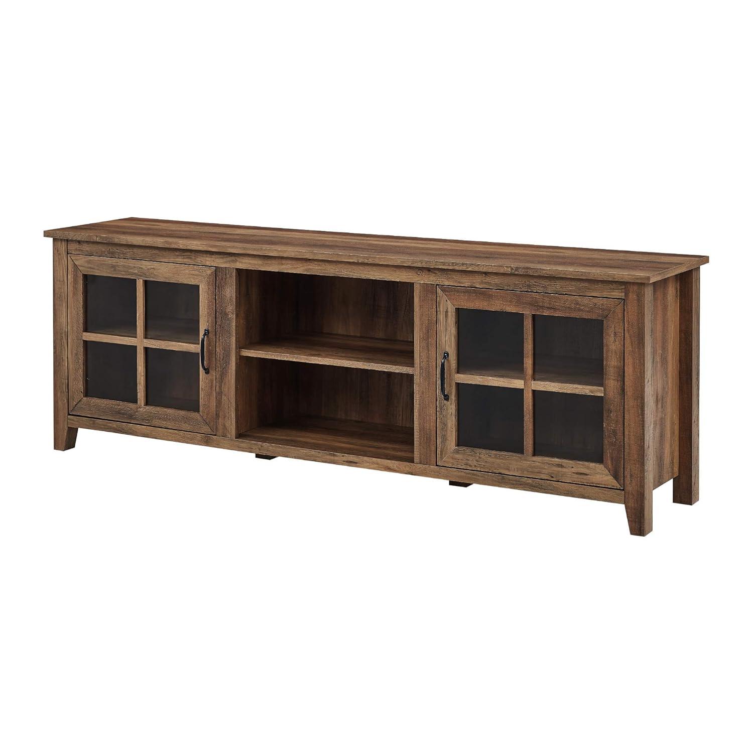 Rustic Oak 70" Farmhouse TV Stand with Cabinet