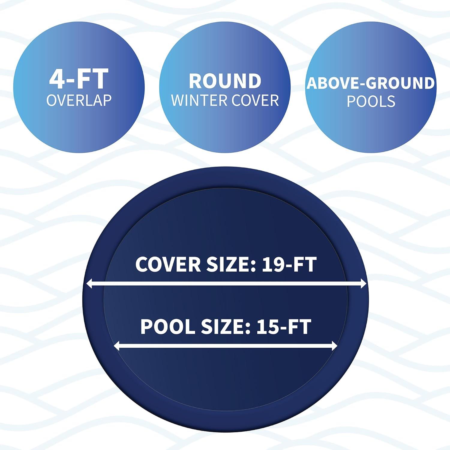 Blue Polyethylene 15-ft Round Above Ground Pool Winter Cover