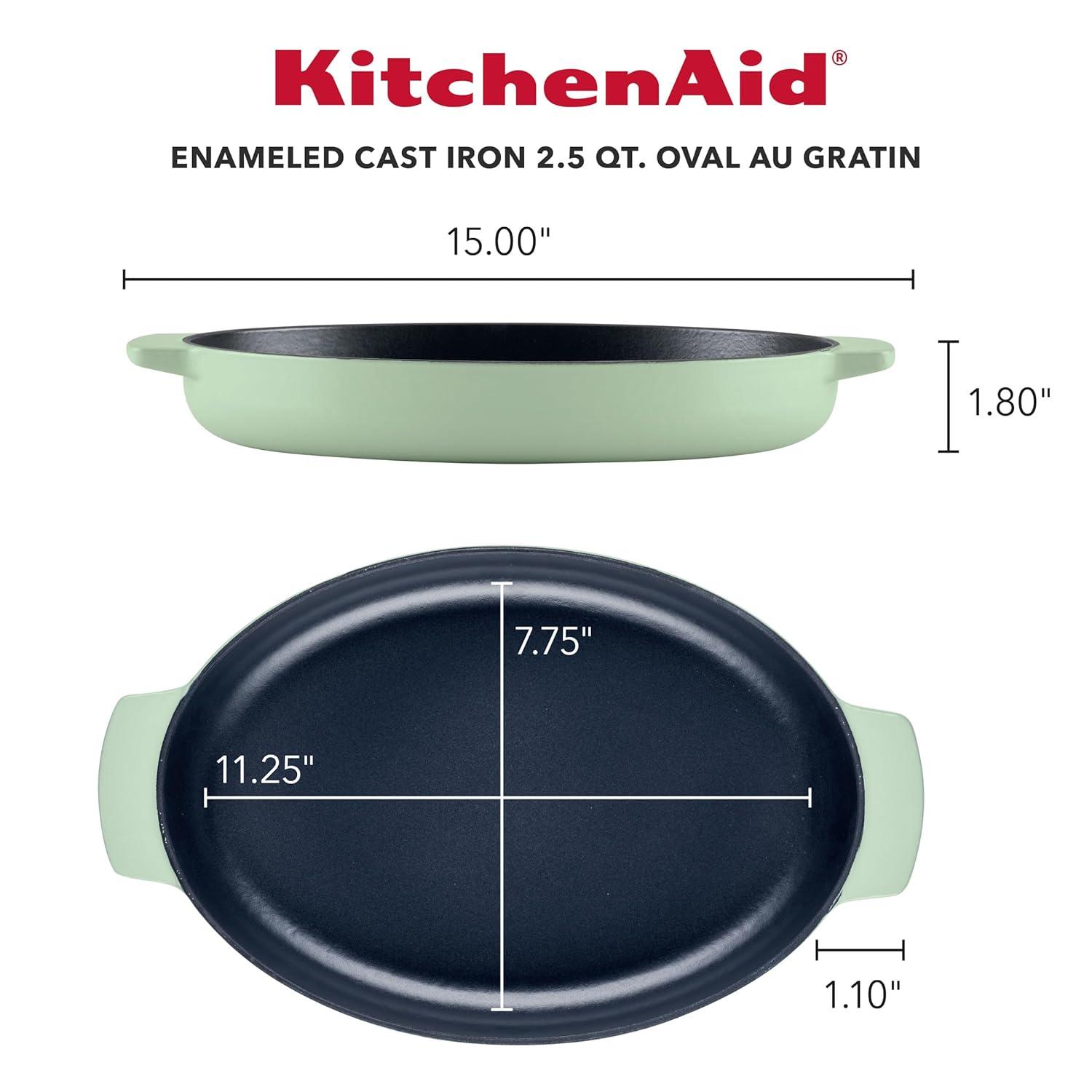 KitchenAid® KitchenAid Cast Iron Oval Au Gratin Roasting Pan Suitable - 2.5 Quart