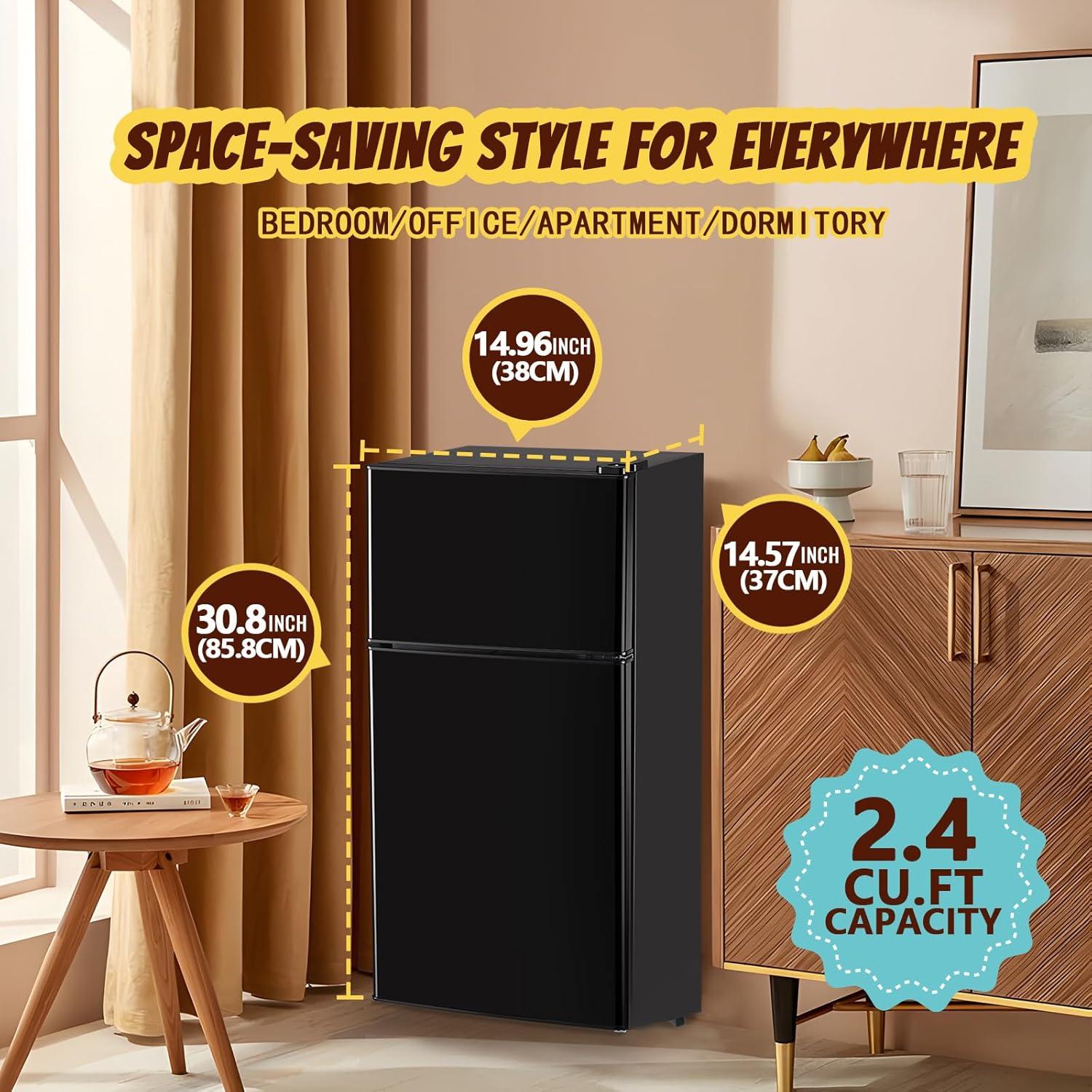 DEMULLER Arcticfresh Storage Suite 2.4 Cubic Feet Freestanding Mini Fridge with Freezer