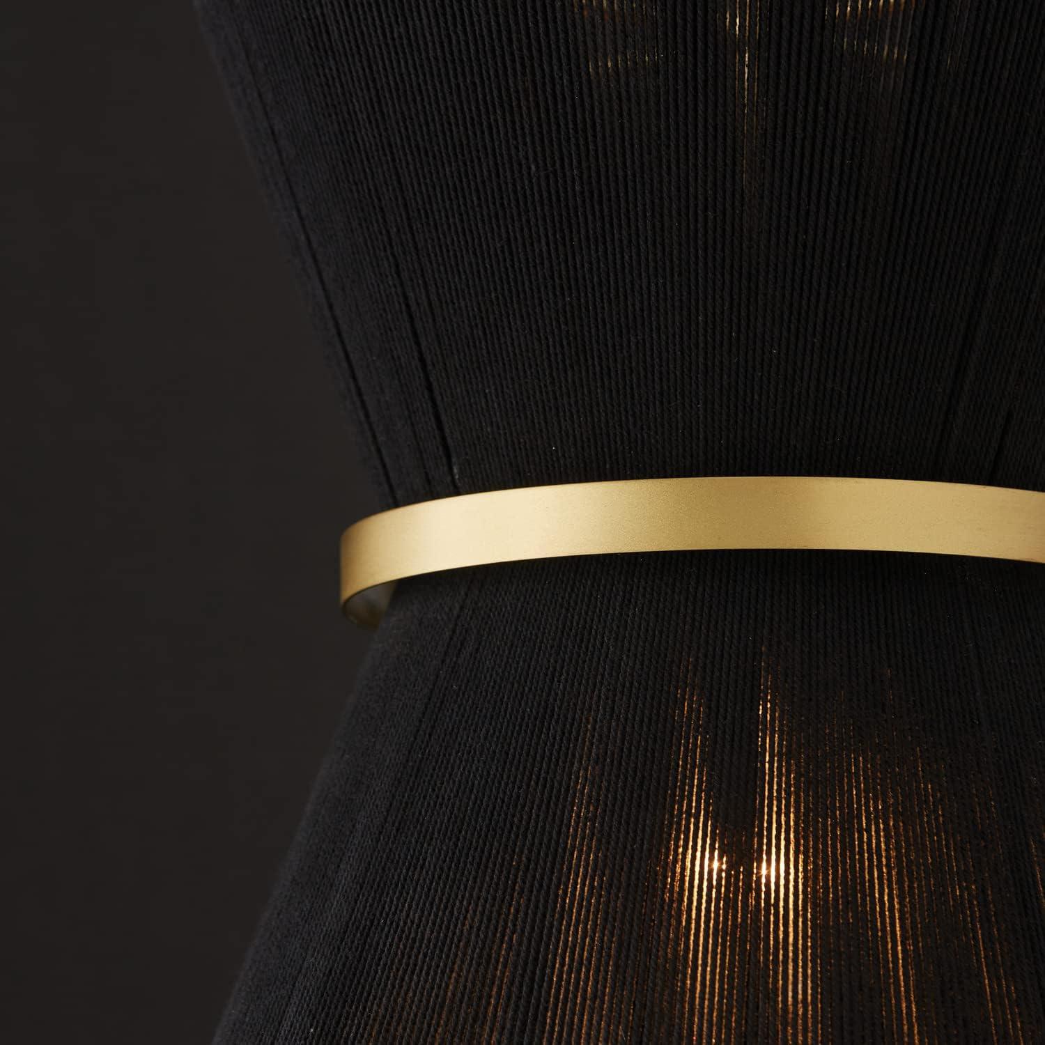 Capital Lighting - Cecilia - 1 Light Pendant-Black Rope/Patinaed Brass Finish