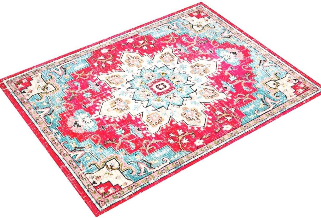 SAFAVIEH Madison Dalia Vintage Traditional Area Rug, Fuchsia/Blue, 9' x 12'