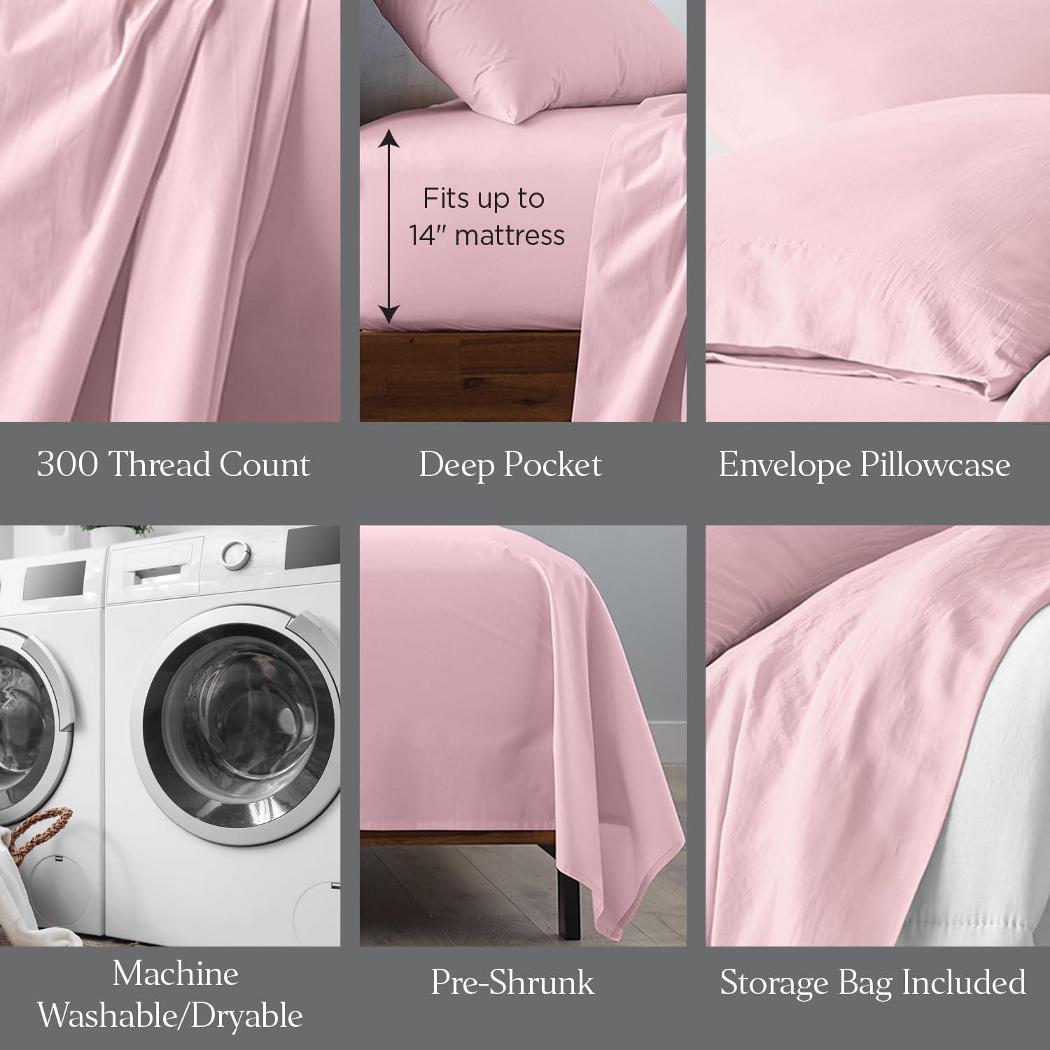 Ella Jayne Home 100% Cotton Percale Crisp and Cool Sheet Set