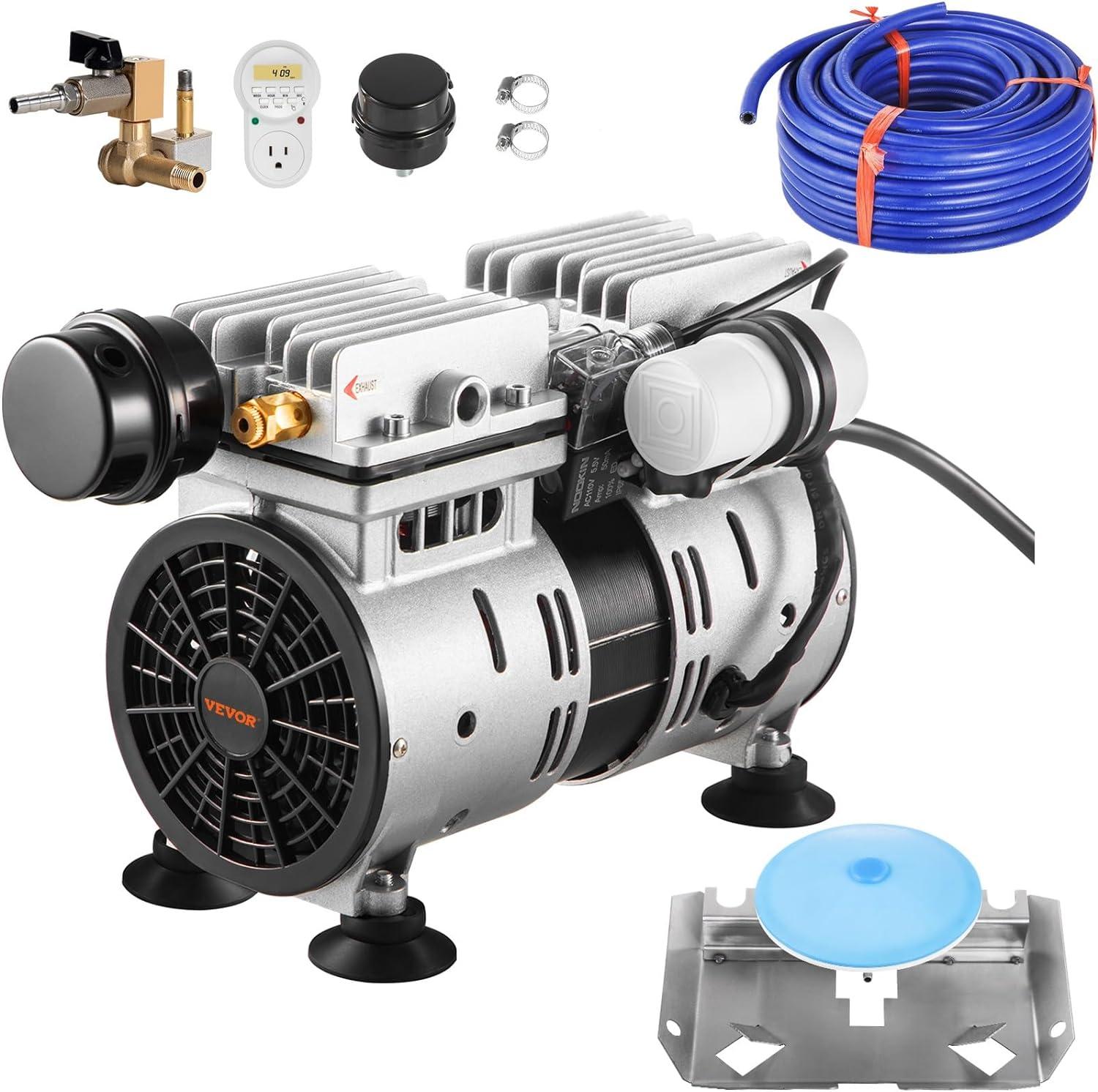 VEVOR 3/4 HP Silver Metal Pond Aerator Kit with Blue Tubing