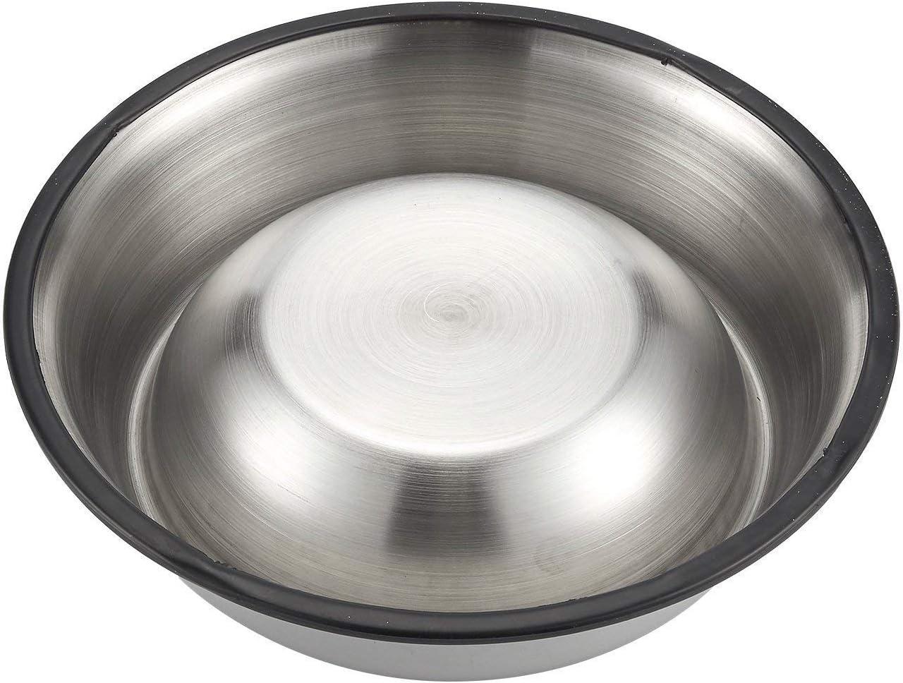 Juvale Stainless Steel Dog Bowls - Set of 2 Pet Food and Water Dish Bowls with Non-skid Base for Cats, Small, Medium and Large Sized Dogs - Silver, 10 inches Diameter