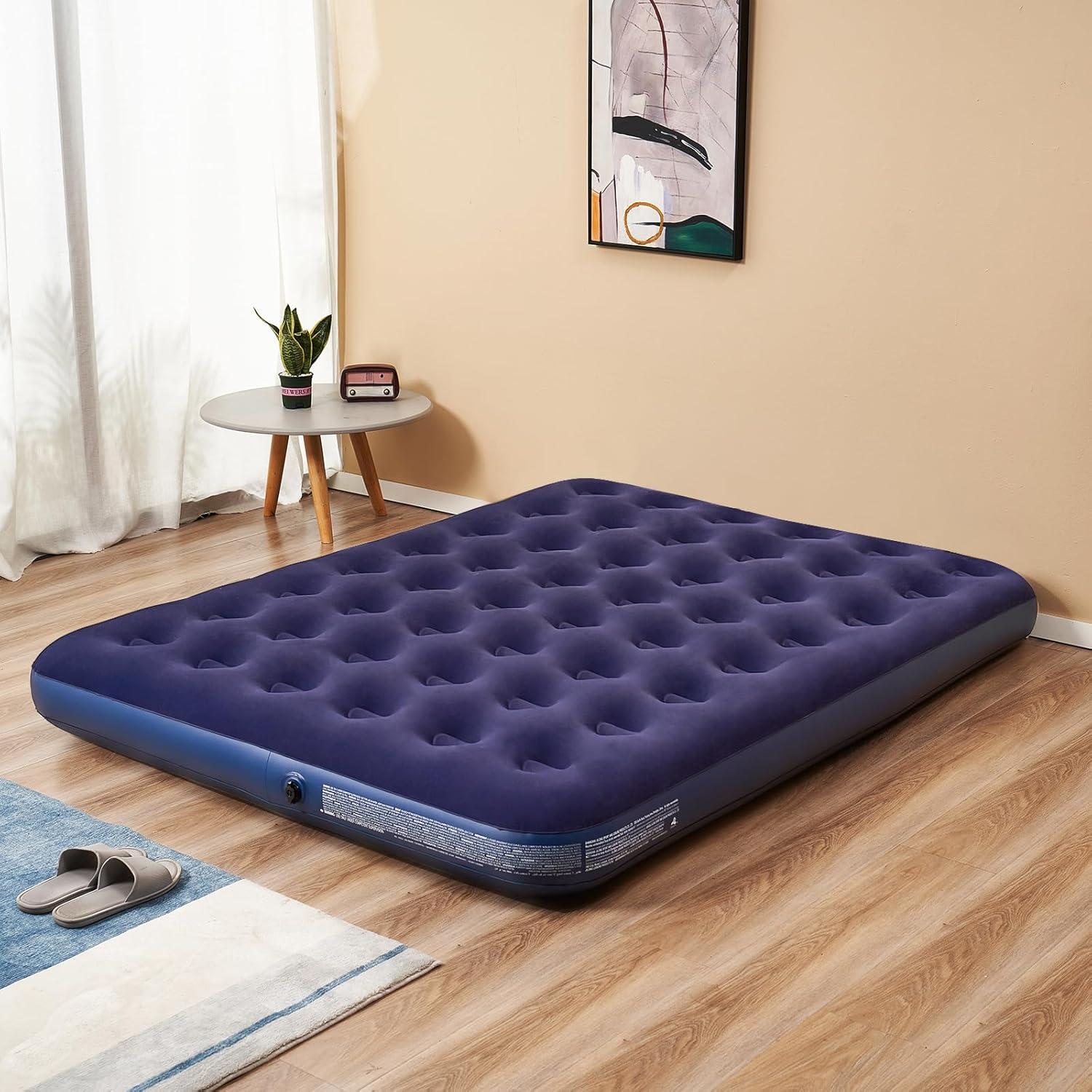 RAPTAVIS Queen Size Air Mattress Inflatable Bed, Blow Up Mattress Camping Sleeping Pad