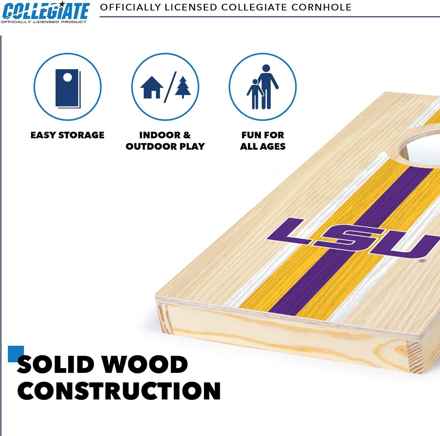 NCAA LSU Tigers 1'x2' Wood Cornhole Set